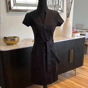 H&M Black Sheath Mini Dress with Mandarin Collar